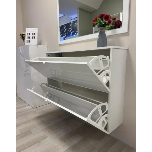3S. x Home Meuble porte chassures 2 portes abattantes suspendu Outlet