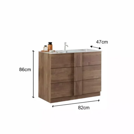 3S. x Home Meuble salle de bain Jessie sur pieds coloris Chêne Mercure Best