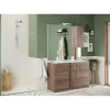 3S. x Home Meuble salle de bain Jessie 3 tiroirs et double vasque integrée 120 cm Clearance