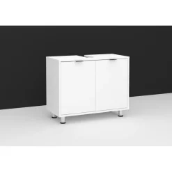 3S. x Home Meuble sous vasque avec deux portes ZAMORA 4 blanc Outlet