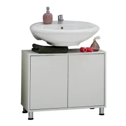 3S. x Home Meuble sous vasque avec deux portes ZAMORA 4 blanc Outlet