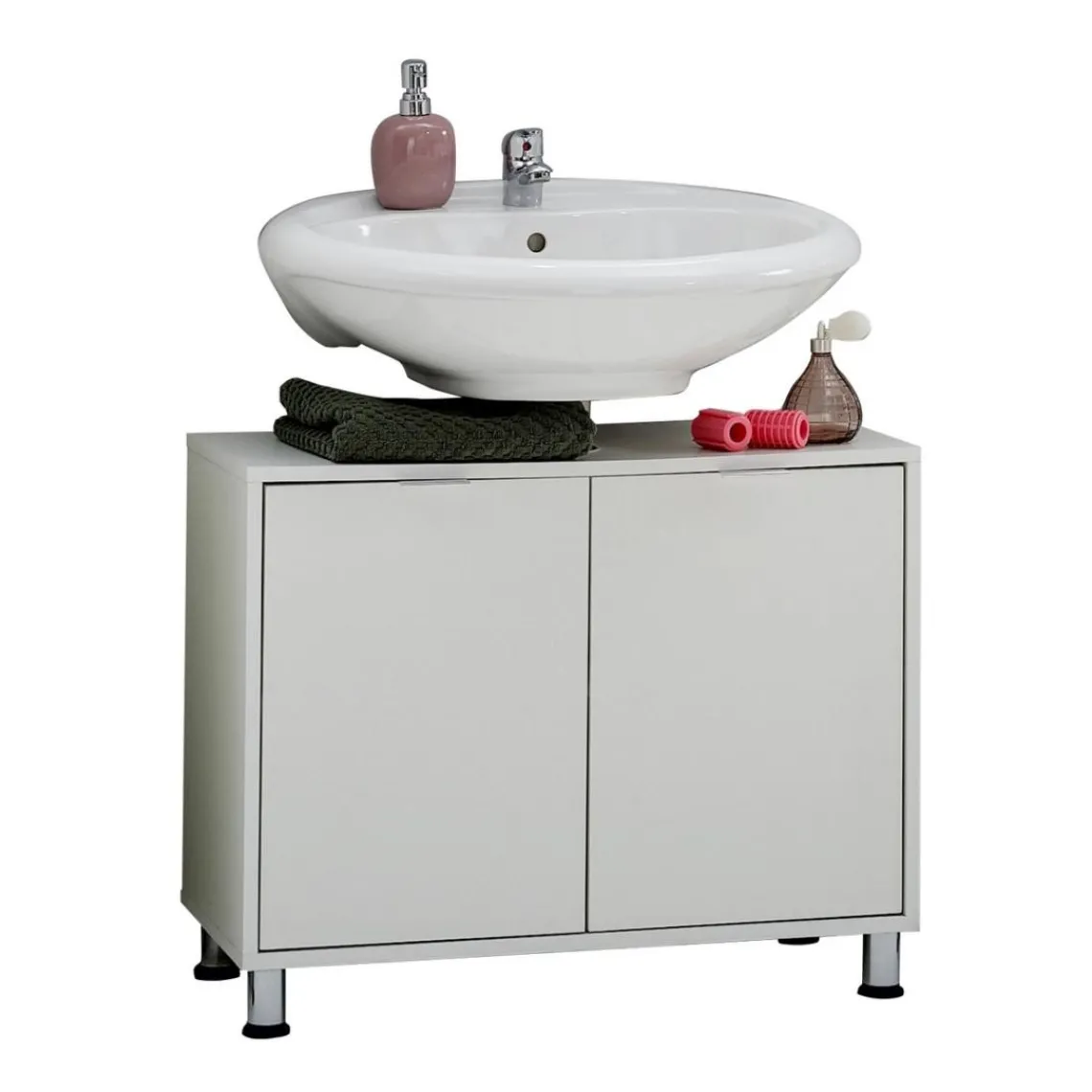 3S. x Home Meuble sous vasque avec deux portes ZAMORA 4 blanc Outlet