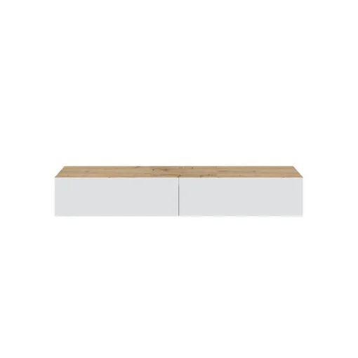 Calicosy Meuble suspendu 2 abattants et 2 niches de rangement en bois Blanc Fabrication Espagne New