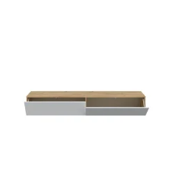 Calicosy Meuble suspendu 2 abattants et 2 niches de rangement en bois Blanc Fabrication Espagne New