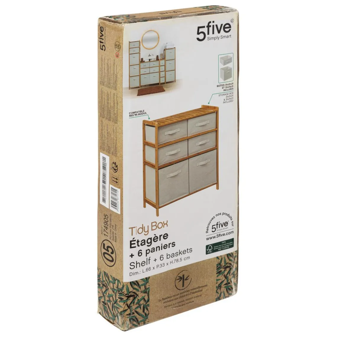 3S. x Home Meuble étagère avec 6 paniers Online