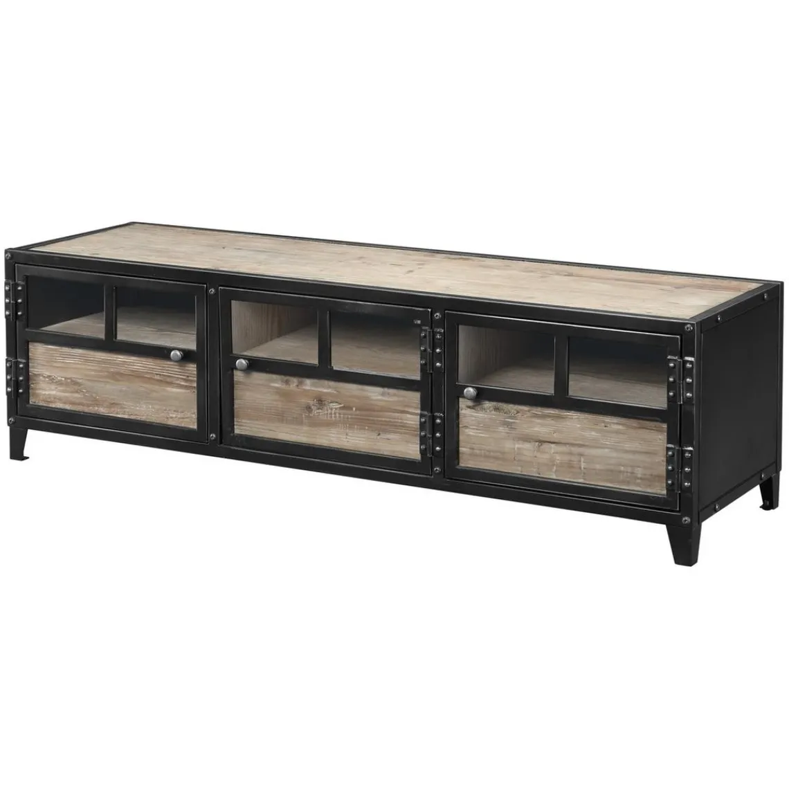 Zago Meuble télé 3 portes Beige Discount