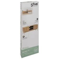 3S. x Home Meuble TV 2 placards effet chêne naturel Best