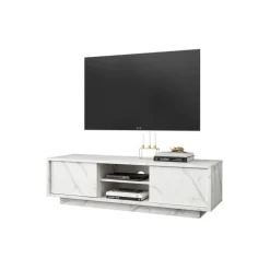 3S. x Home Meuble TV 2 portes CARRARA décor marbre blanc Sale