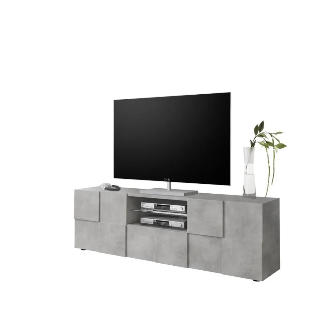 3S. x Home Meuble TV 2 portes et 1 tiroir DAMA décor beton Online