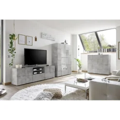 3S. x Home Meuble TV 2 portes et 1 tiroir DAMA décor beton Online