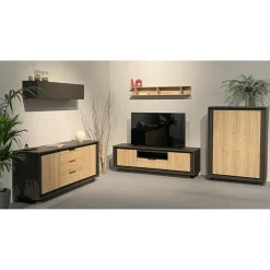 3S. x Home Meuble TV 2 portes et 1 tiroir Lava Clearance