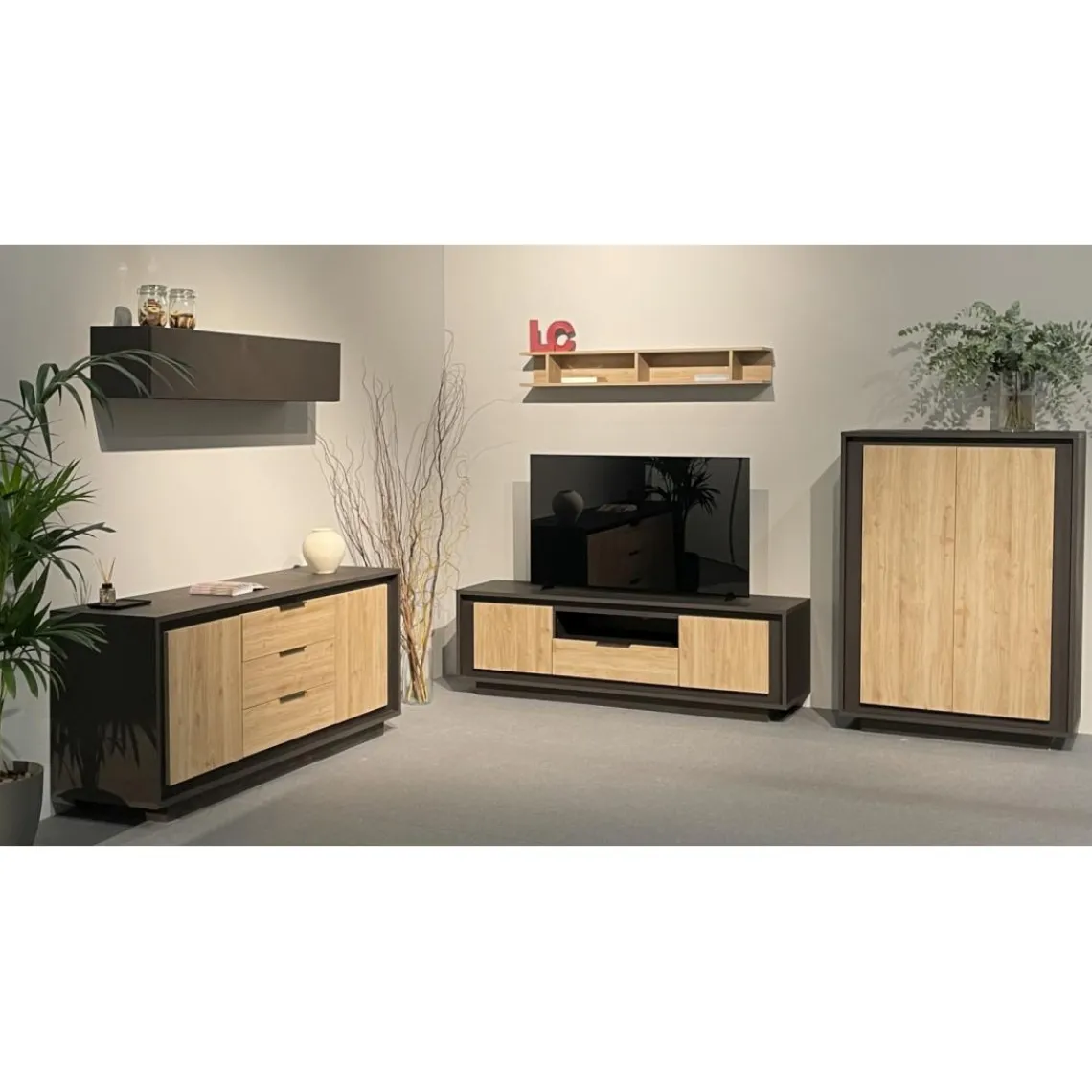 3S. x Home Meuble TV 2 portes et 1 tiroir Lava Clearance
