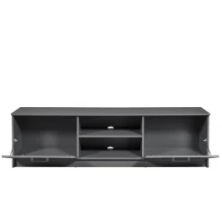 3S. x Home Meuble TV 2 Portes Gris Graphite ELENZIO Clearance