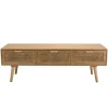 Macabane Meuble TV couleur naturel 3 tiroirs cannage - RODRIGO Clearance