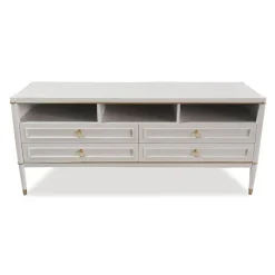 3S. x Home Meuble TV élégant 4 tiroirs Beige clair et Or Online