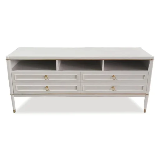 3S. x Home Meuble TV élégant 4 tiroirs Beige clair et Or Online