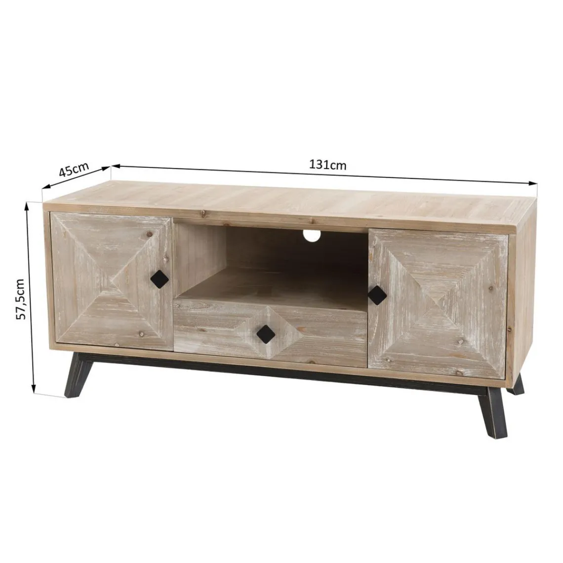Macabane Meuble Tv MANDY Scandi 2 Portes 1 Tiroir 1 Niche Online