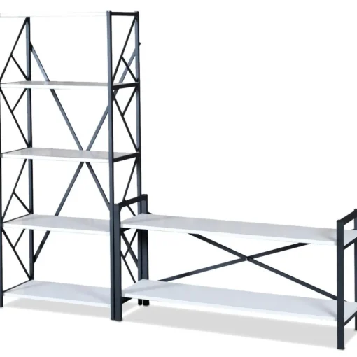 3S. x Home Meuble TV style industriel MARCADET 120cm Blanc Sale