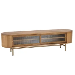 Macabane Meuble TV YSEULT 2 portes coulissantes en verre Hot