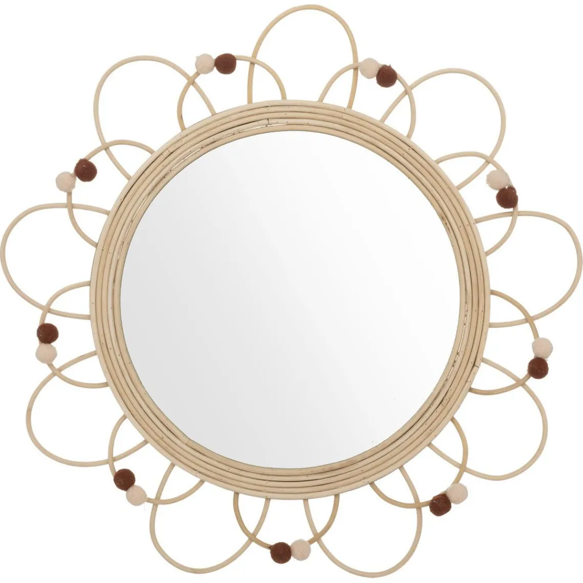 3S. x Home Miroir Campagne en rotin D38cm New