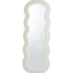 3S. x Home Miroir en pied décoratif design ondulé Andromak Velours Crème Clearance