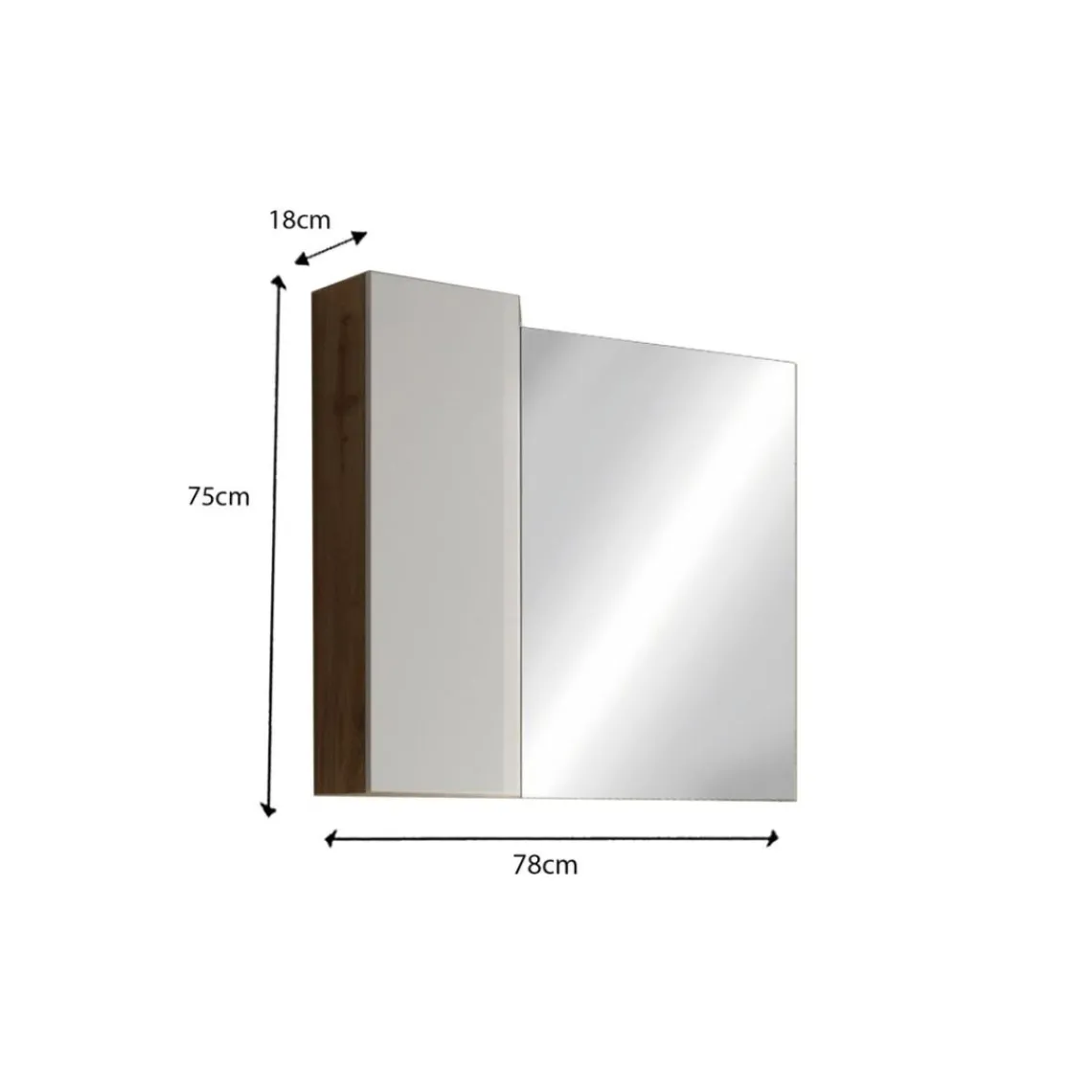 3S. x Home Miroir Led avec Colonne Integrée Ancona 1 Porte L78 cm Hot