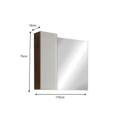 3S. x Home Miroir Led avec Colonne Integrée Bari 1 Porte H30 cm blanc Clearance