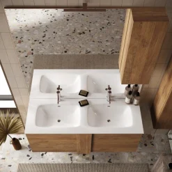 3S. x Home Miroir Led avec Colonne Integrée 1 Porte H30 cm coloris Chêne Mercure Sale