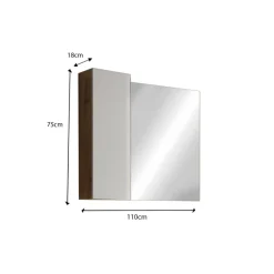 3S. x Home Miroir Led avec Colonne Integrée 1 Porte Ancona 110 cm Sale