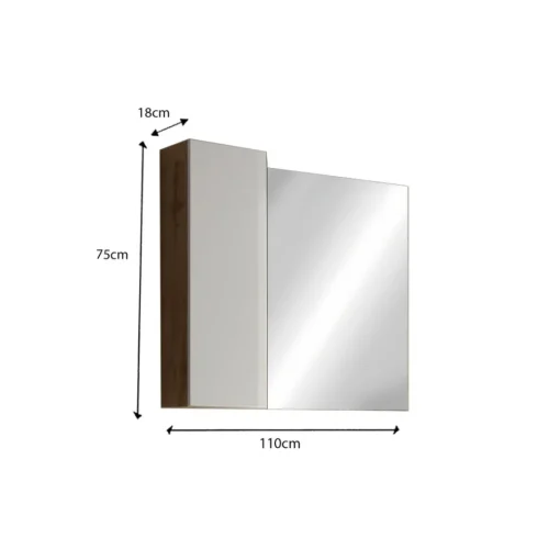 3S. x Home Miroir Led avec Colonne Integrée 1 Porte Ancona 110 cm Sale