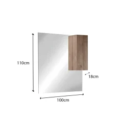 3S. x Home Miroir Led avec Colonne Integrée 1 Porte H30 cm Hot