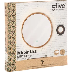 3S. x Home Miroir LED Mural Rond Bambou