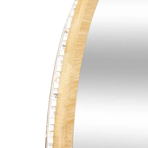3S. x Home Miroir LED Mural Rond Bambou
