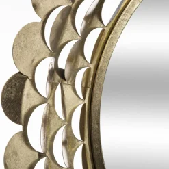 3S. x Home Miroir Métallique En Forme De Fleur Dorée