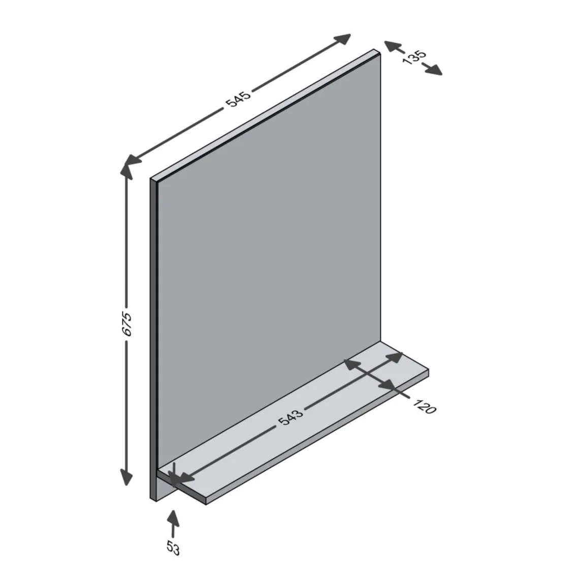 3S. x Home Miroir mural avec étagère BELM 7 naturel Discount