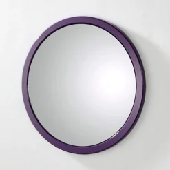 3S. x Home Miroir mural rond violet en métal Best