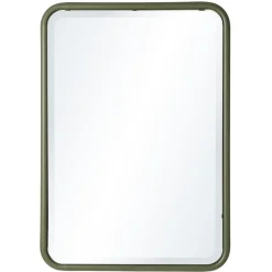 Macabane Miroir rectangulaire angles arrondis en métal vert HELENA Online