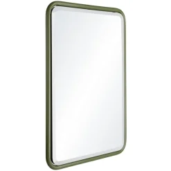 Macabane Miroir rectangulaire angles arrondis en métal vert HELENA Online