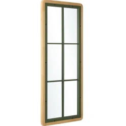 Macabane Miroir rectangulaire esprit verrière pin et métal vert HELENA Outlet