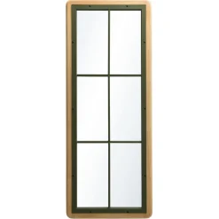 Macabane Miroir rectangulaire esprit verrière pin et métal vert HELENA Outlet