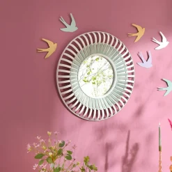 Becquet Miroir rond en bambou MOUSSA vert et blanc Online