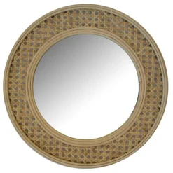 3S. x Home Miroir Rotin Rond 37cm Canne