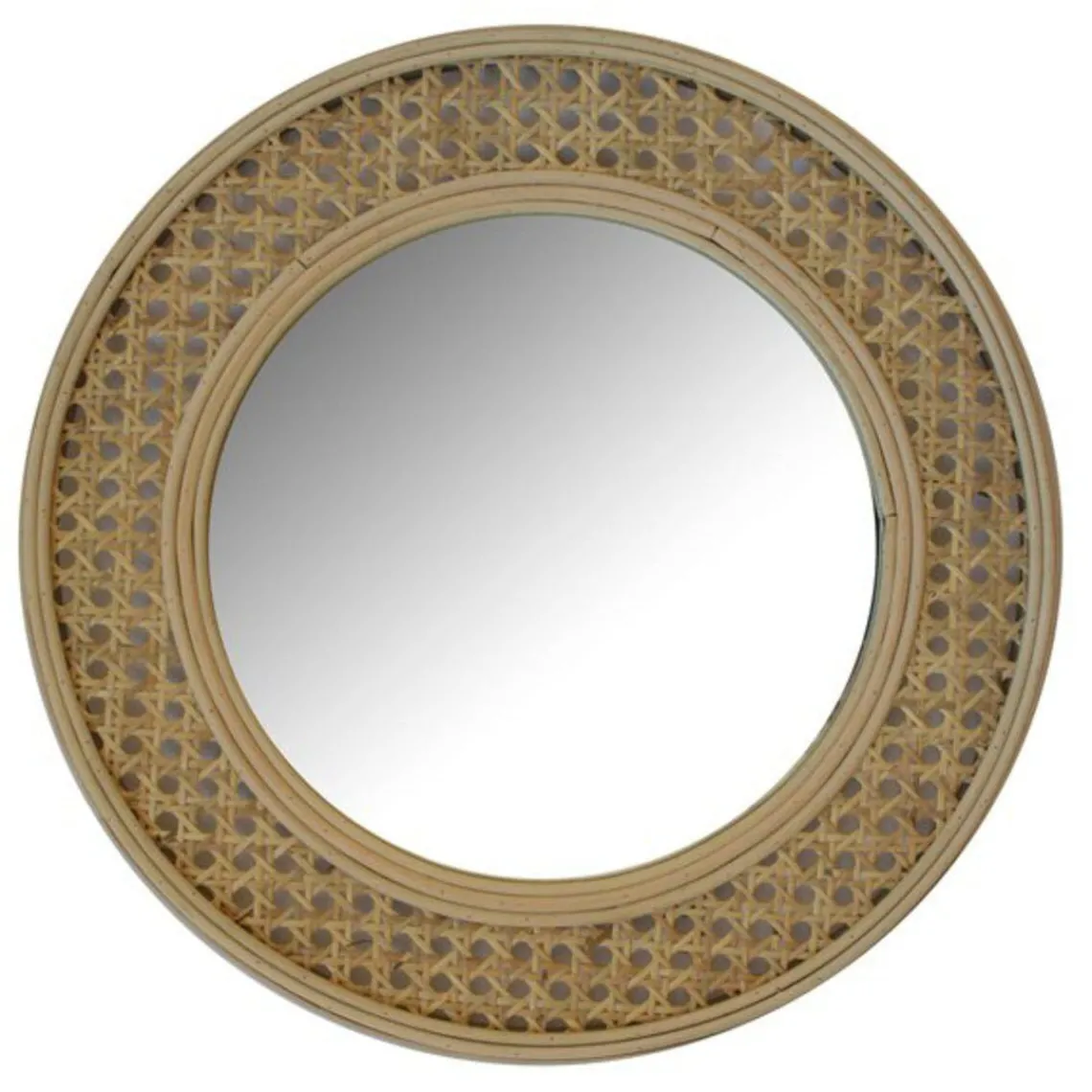 3S. x Home Miroir Rotin Rond 37cm Canne