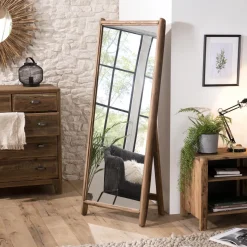 Macabane Miroir Sur Pieds / Psyche ANDRIAN Bois Pin Recyclé Hot
