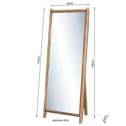 Macabane Miroir Sur Pieds / Psyche ANDRIAN Bois Pin Recyclé Hot