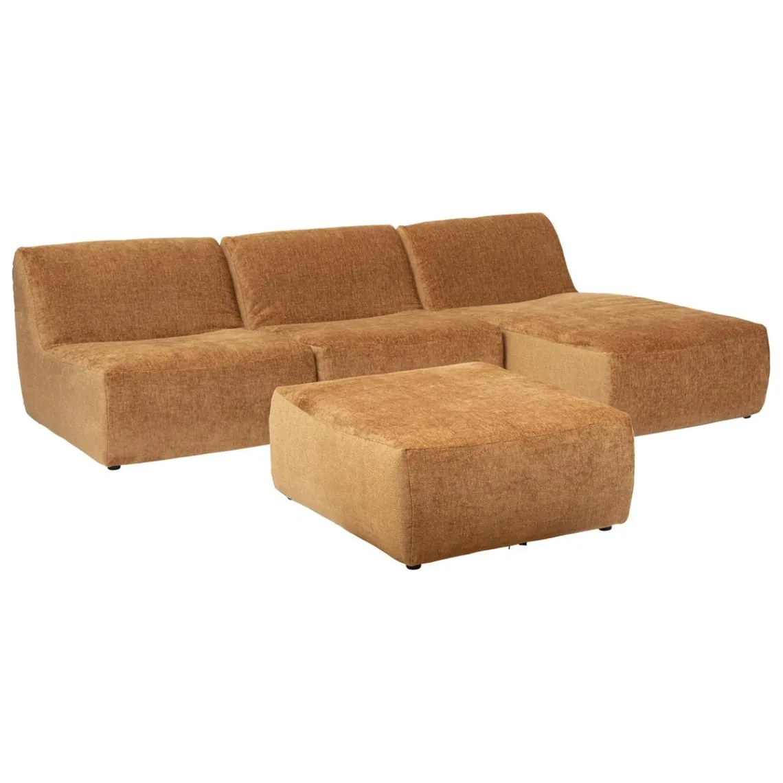 3S. x Home Module chaise longue en velours vert cèdre Outlet