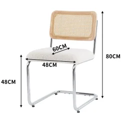 3S. x Home Nordlys - Lot de 2 Chaises de Salle a Manger Industrielles Metal Cannage Rotin New