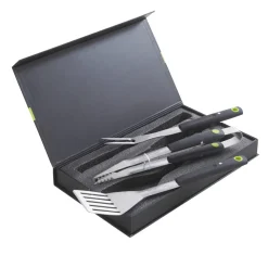 Cook'In Garden Pack Barbecue gaz Américain FIDGI 4 brûleurs avec Housse et Coffret 3 pièces aimantés : pince, spatule, fourchette Sale