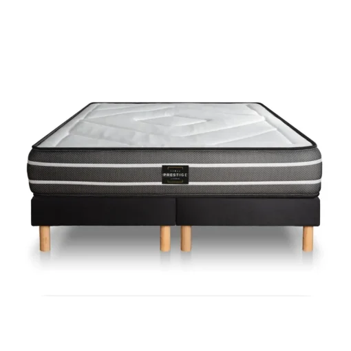 Prestige literie Pack Exclusive double sommier noir Best