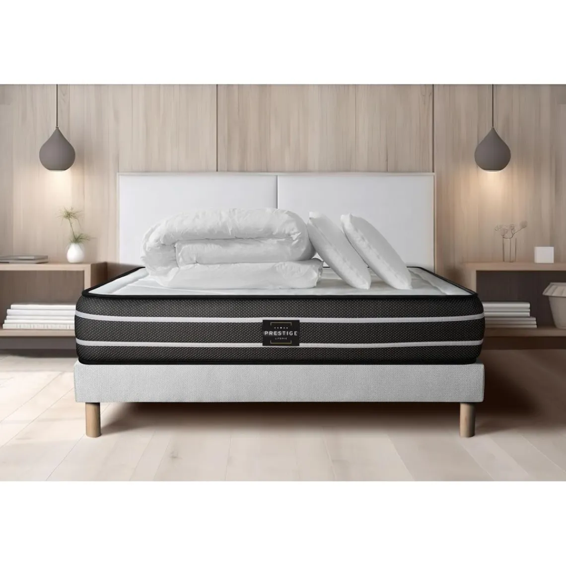 Prestige literie Pack Exclusive matelas sommiers Discount